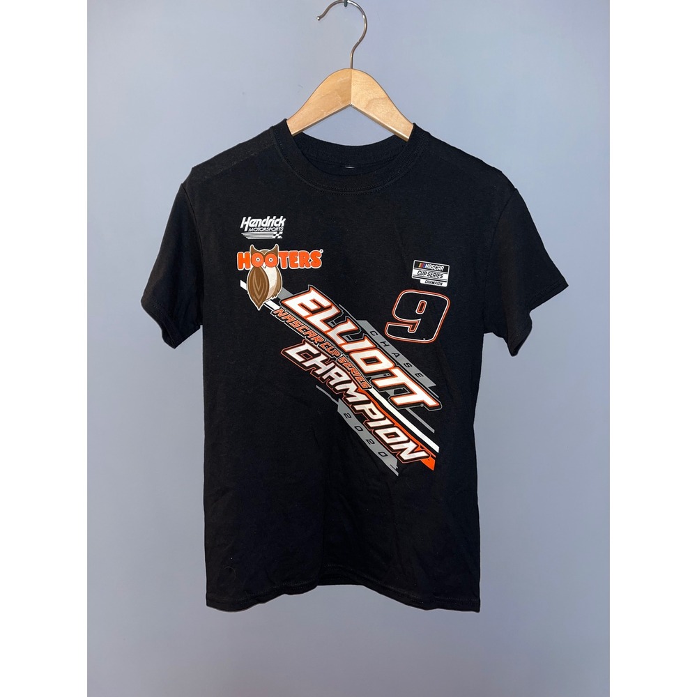Chase Elliott #9 Hooters NASCAR‎ Champion 2020 Racing T-Shirt Black - Small